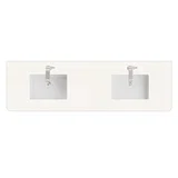 72" Single Radius Cut Top, 3 CM White Zeus Silestone w/ Sink