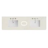 72" Double Radius Cut Top, Widespread 3CM Siberian w/ Sink & FreePower Wireless Charger