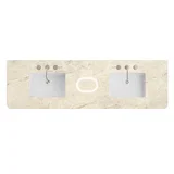 72" Double Radius Cut Top, Widespread 3CM Tajnar Eclos w/ Sink & FreePower Wireless Charger