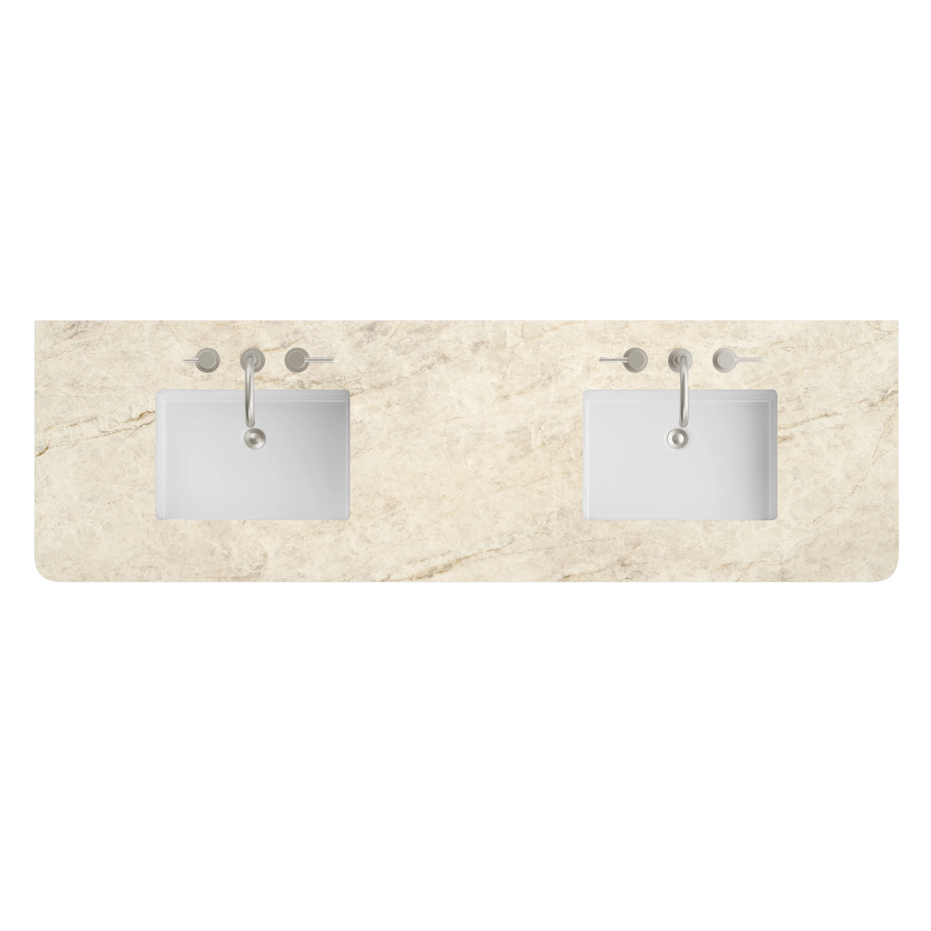 James Martin Vanities 72" Double Radius Cut Top, Widespread 3CM Tajnar Eclos w/ Sink