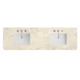 72" Double Radius Cut Top, Widespread 3CM Tajnar Eclos w/ Sink