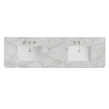 72" Single Radius Cut Widespread, 3 CM Victorian Silver Silestone w/ Sink