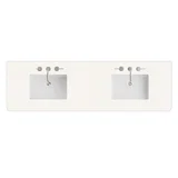 72" Single Radius Cut Widespread, 3 CM White Zeus Silestone w/ Sink