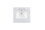 26" Single 3 CM Top, Carrara White Marble w/ Sink