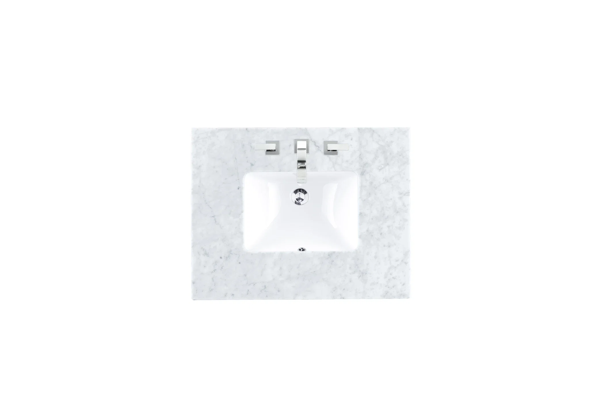 30" Single 3 CM Top, Carrara White Marble w/ Sink