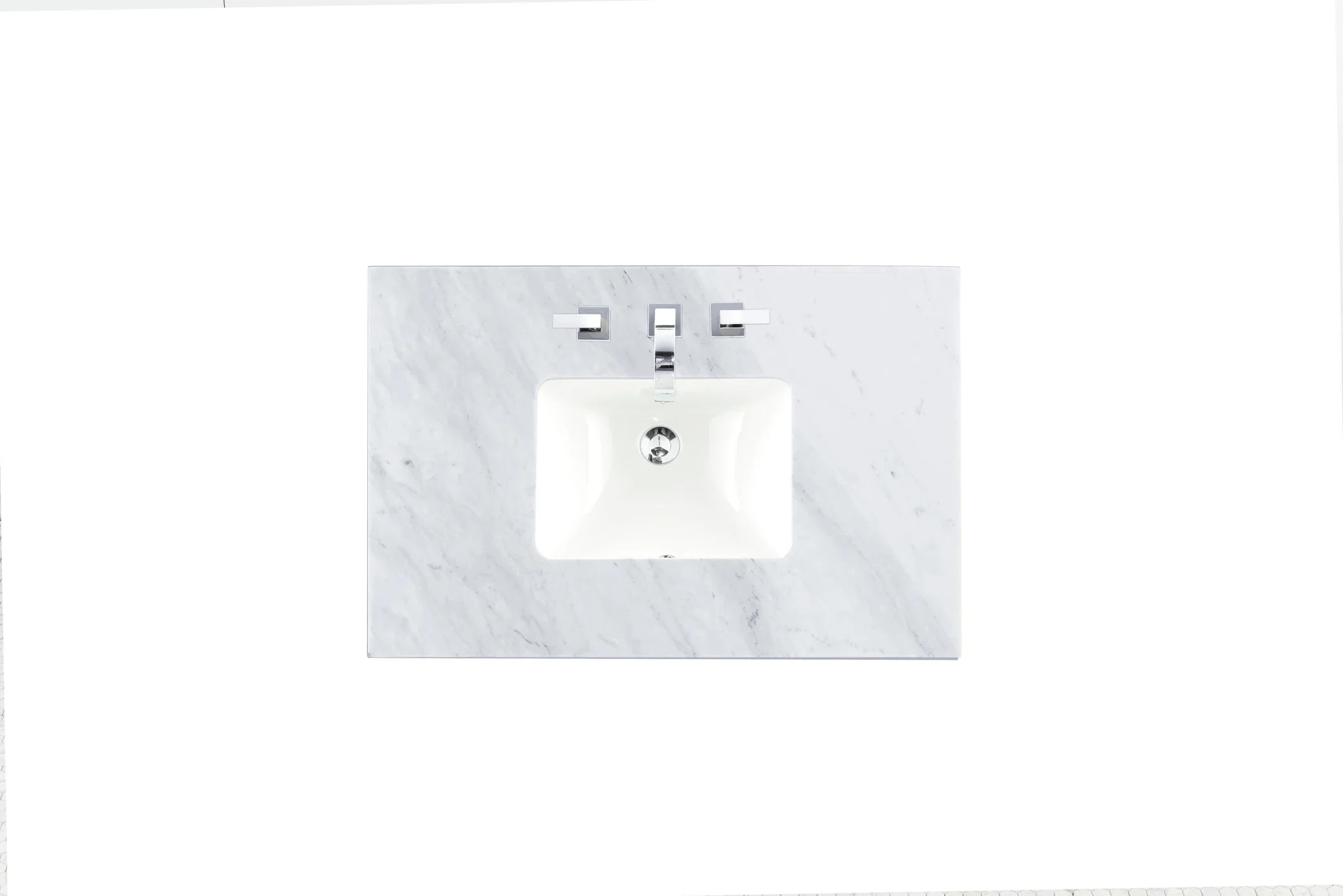 James Martin Vanities 36" Single 3 CM Top, Carrara White Marble w/ Sink