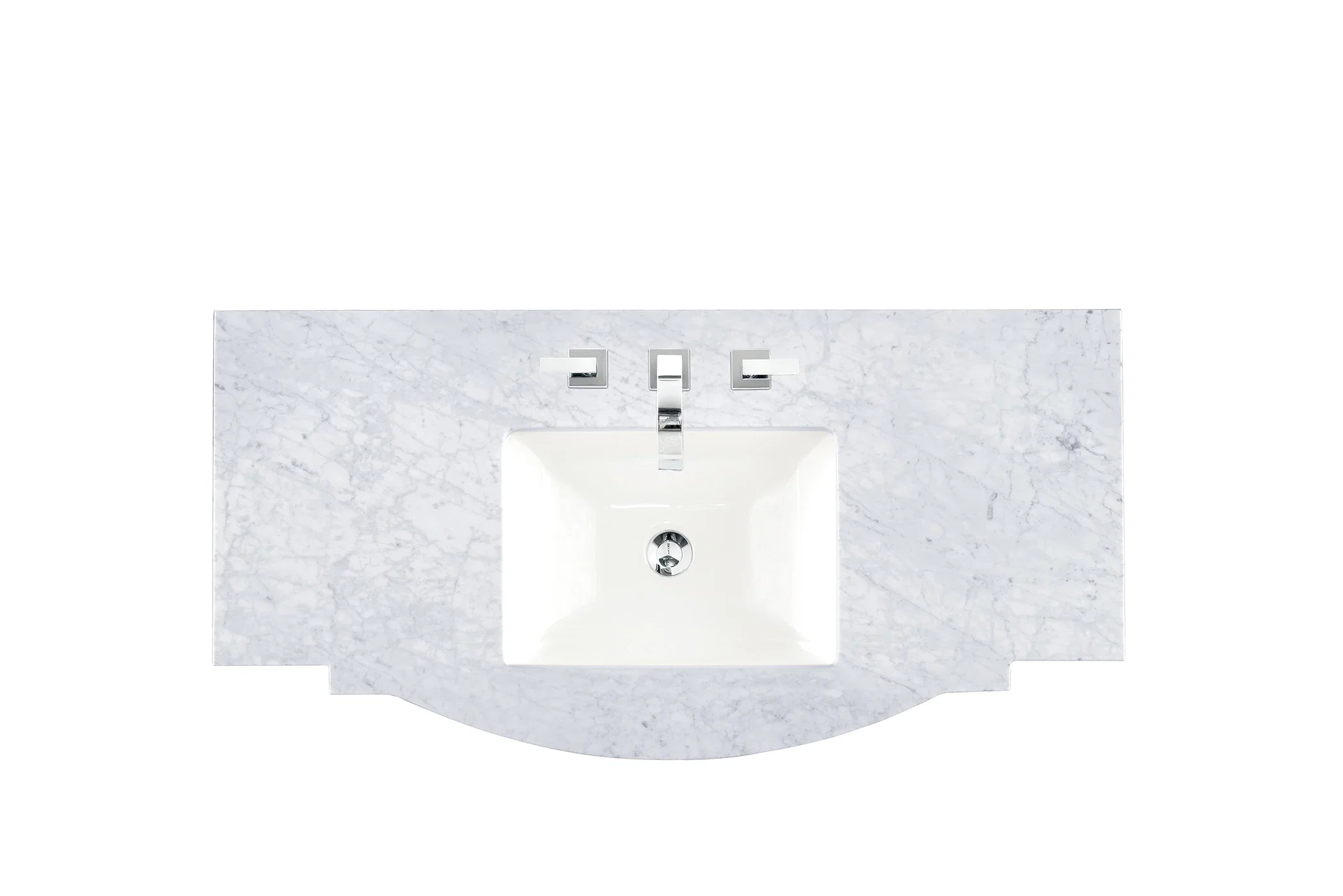 46" Single 3 CM Top, Carrara White Marble w/ Sink
