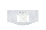 46" Single 3 CM Top, Carrara White Marble w/ Sink