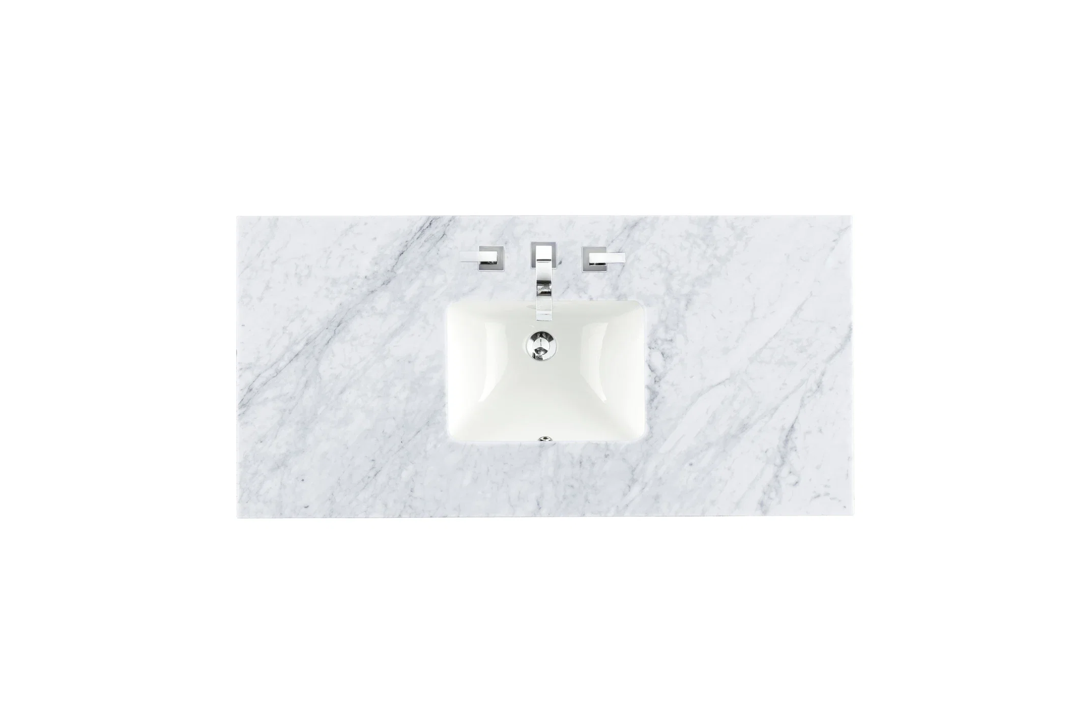 48" Single 3 CM Top, Carrara White Marble w/ Sink