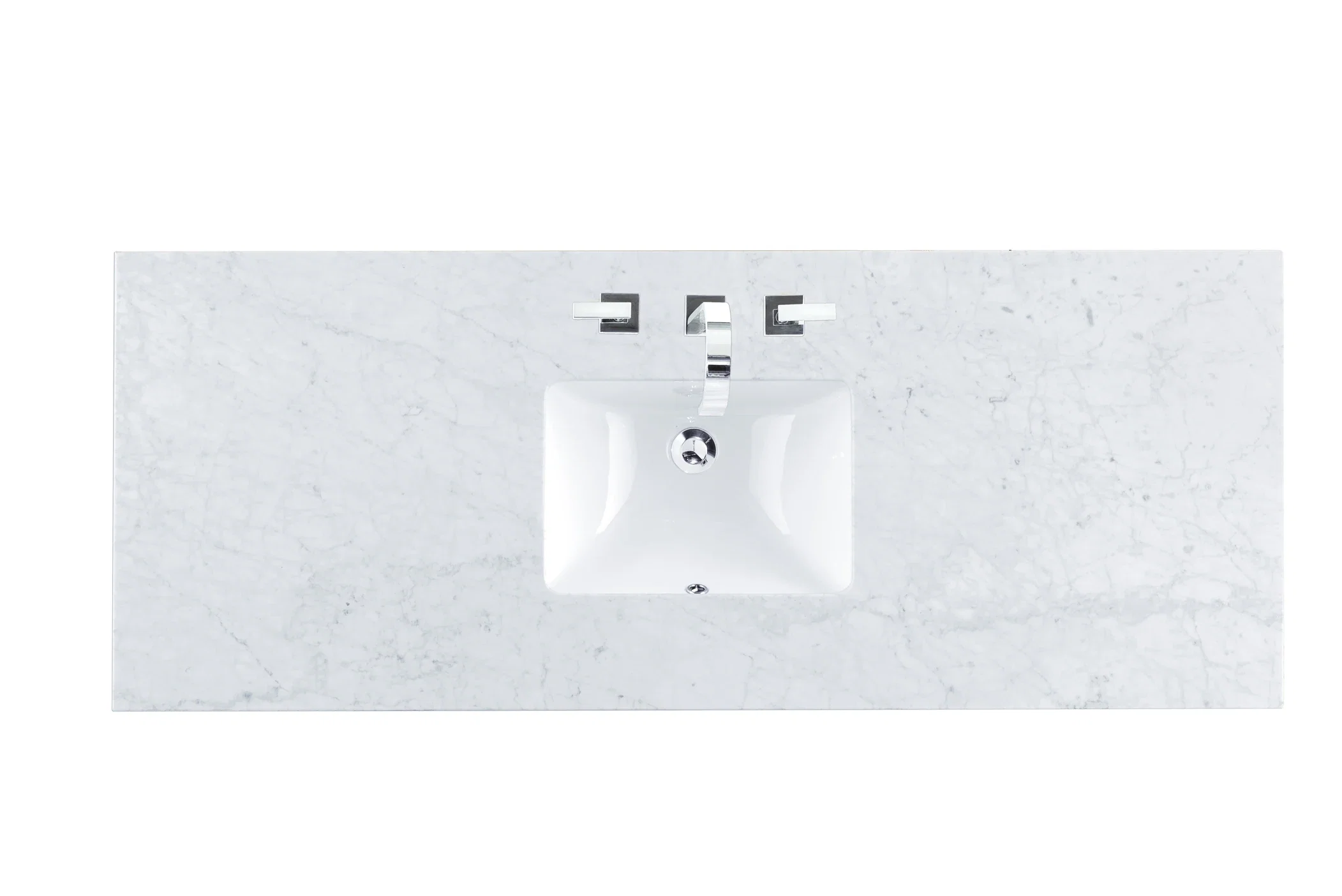 James Martin Vanities 60" Single 3 CM Top, Carrara White Marble w/ Sink