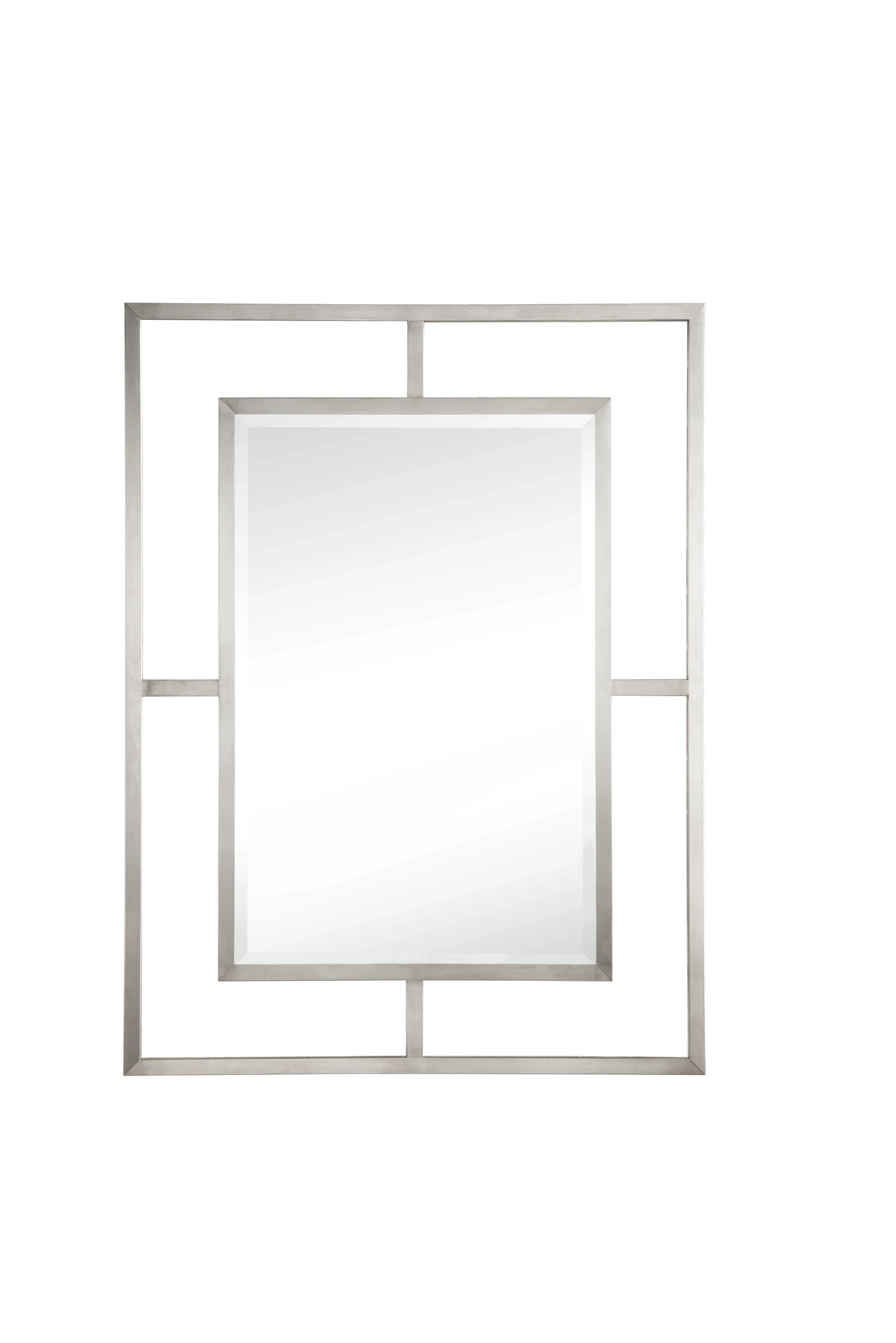 Boston 30" Rectangular Mirror, Brushed Nickel