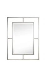 Boston 30" Rectangular Mirror, Brushed Nickel