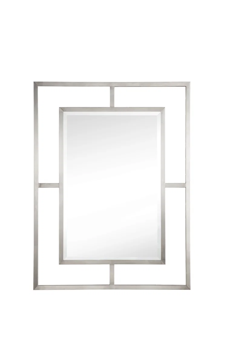 Boston 30" Rectangular Mirror, Brushed Nickel