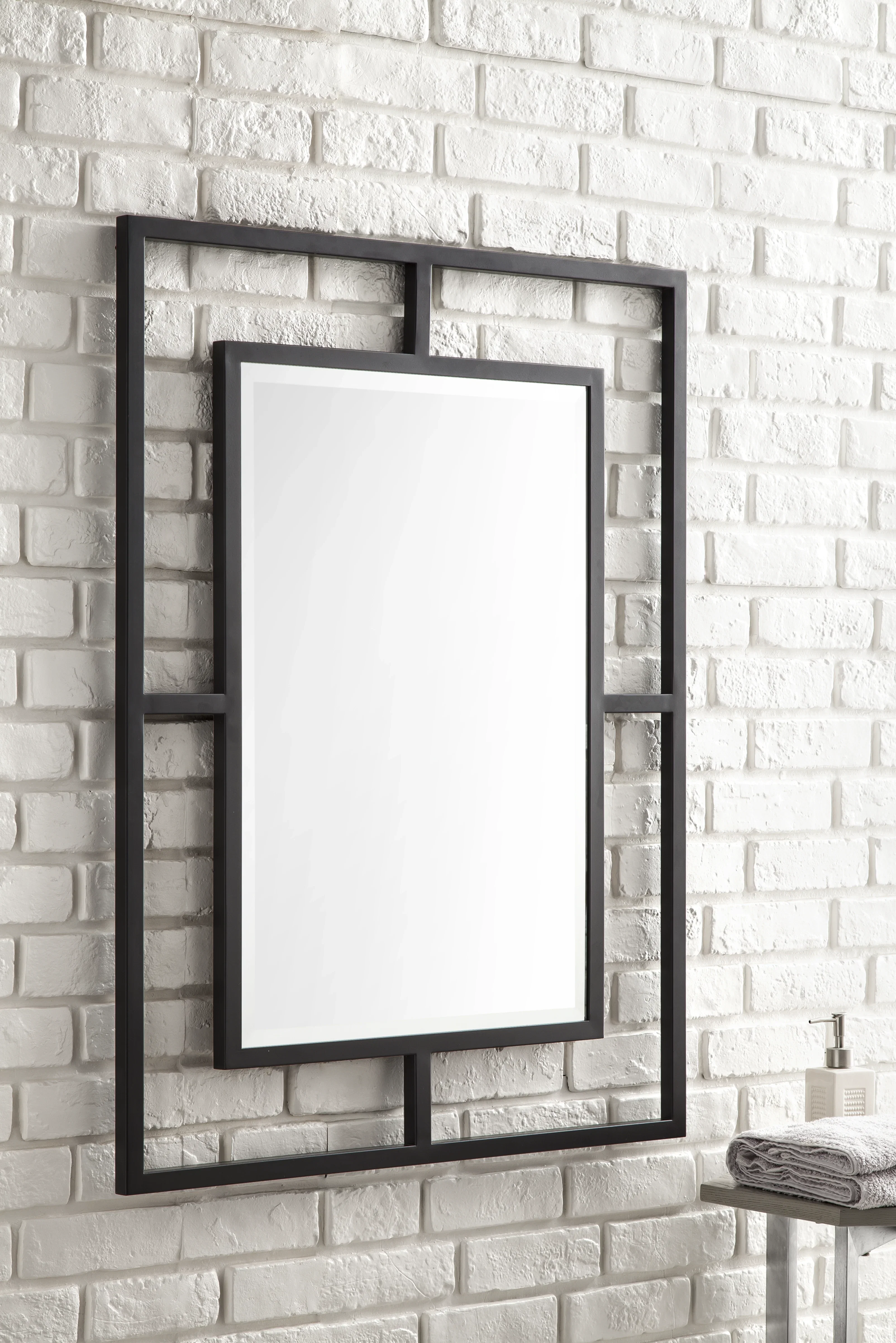 Boston 30" Rectangular Mirror, Matte Black