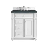 Bristol 30" Single Vanity, Bright White w/ 3 CM Charcoal Soapstone Silestone Top