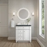 Bristol 30" Single Vanity, Bright White w/ 3 CM Charcoal Soapstone Silestone Top