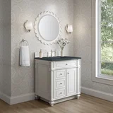 Bristol 30" Single Vanity, Bright White w/ 3 CM Charcoal Soapstone Silestone Top
