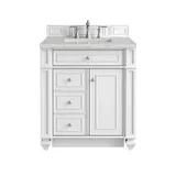 Bristol 30" Single Vanity, Bright White w/ 3 CM Eternal Jasmine Pearl Silestone Top
