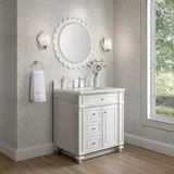Bristol 30" Single Vanity, Bright White w/ 3 CM Ethereal Noctis Silestone Top