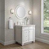 Bristol 30" Single Vanity, Bright White w/ 3 CM Lime Delight Silestone Top