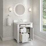 Bristol 30" Single Vanity, Bright White w/ 3 CM Lime Delight Silestone Top