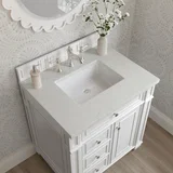 Bristol 30" Single Vanity, Bright White w/ 3 CM Lime Delight Silestone Top
