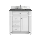 Bristol 30" Single Vanity, Bright White w/ 3 CM Parisien Bleu Silestone Top