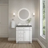 Bristol 30" Single Vanity, Bright White w/ 3 CM Parisien Bleu Silestone Top