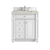 Bristol 30" Single Vanity, Bright White, w/ 3 CM Siberian Silestone Top