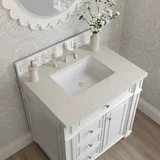 Bristol 30" Single Vanity, Bright White, w/ 3 CM Siberian Silestone Top