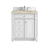 Bristol 30" Single Vanity, Bright White, w/ 3 CM Tajnar Eclos Top
