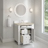 Bristol 30" Single Vanity, Bright White, w/ 3 CM Tajnar Eclos Top