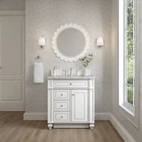 Bristol 30" Single Vanity, Bright White w/ 3 CM Victorian Silver Silestone Top