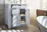 Bristol 30" Single Vanity, Bright White w/ 3 CM White Zeus Silestone Top