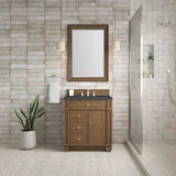 Bristol 30" Single Vanity, Saddle Brown w/ 3 CM Charcoal Soapstone Silestone Top