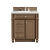 Bristol 30" Single Vanity, Saddle Brown w/ 3 CM Ethereal Noctis Silestone Top