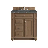 Bristol 30" Single Vanity, Saddle Brown w/ 3 CM Parisien Bleu Silestone Top