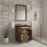 Bristol 30" Single Vanity, Saddle Brown, w/ 3 CM Phantome Eclos Top