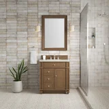 Bristol 30" Single Vanity, Saddle Brown, w/ 3 CM Siberian Silestone Top