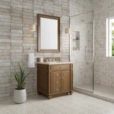 Bristol 30" Single Vanity, Saddle Brown, w/ 3 CM Siberian Silestone Top