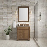 Bristol 30" Single Vanity, Saddle Brown w/ 3 CM Victorian Silver Silestone Top