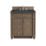 Bristol 30" Single Vanity, Whitewashed Walnut w/ 3 CM Charcoal Soapstone Silestone Top