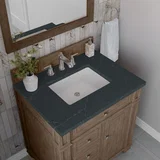 Bristol 30" Single Vanity, Whitewashed Walnut w/ 3 CM Charcoal Soapstone Silestone Top
