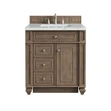 Bristol 30" Single Vanity, Whitewashed Walnut w/ 3 CM Ethereal Noctis Silestone Top