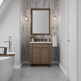 Bristol 30" Single Vanity, Whitewashed Walnut w/ 3 CM Ethereal Noctis Silestone Top