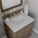 Bristol 30" Single Vanity, Whitewashed Walnut w/ 3 CM Ethereal Noctis Silestone Top