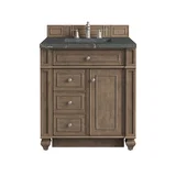 Bristol 30" Single Vanity, Whitewashed Walnut w/ 3 CM Parisien Bleu Silestone Top