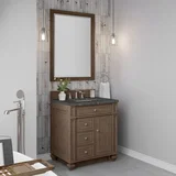 Bristol 30" Single Vanity, Whitewashed Walnut w/ 3 CM Parisien Bleu Silestone Top