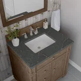 Bristol 30" Single Vanity, Whitewashed Walnut w/ 3 CM Parisien Bleu Silestone Top