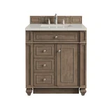 Bristol 30" Single Vanity, Whitewashed Walnut, w/ 3 CM Siberian Silestone Top